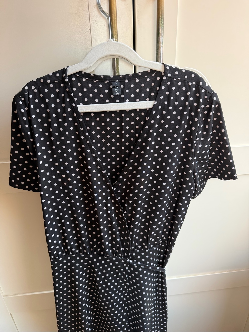 Black Polka Dot Wrap Dress-size small